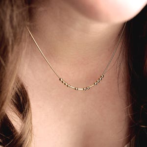 Custom Morse Code Necklace: Sterling Silver Secret Message Jewelry