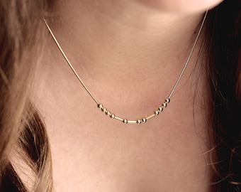Custom Morse Code Necklace: Sterling Silver Secret Message Jewelry