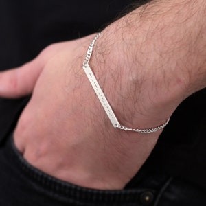 Sterling Silver Morse Code Bracelet: Personalized Couple Matching Jewelry