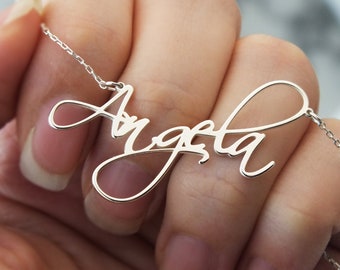 Cursive Name Necklace, Personalized Necklace, Personalized Gifts, Personalized Jewelry, Custom Name Necklace Silver, Baby Name Necklace