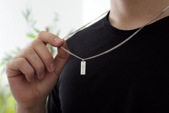Men Necklace Pendant Custom Men Necklace Silver Men Necklace Personalized Men s Jewelry Gifts for Boyfriend Mens Jewelry Gifts Etsy