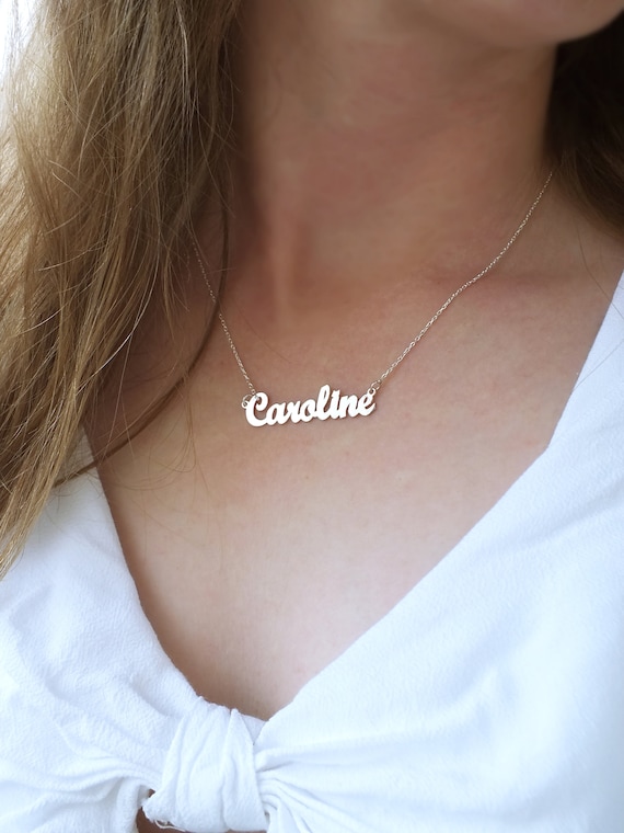 Sterling Silver Name Necklace, Personalized Jewelry, Cursive Name