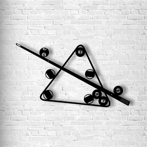 Billiards Metal Wall Art , Snooker Wall Decor , Billiards Decor for Game Room , Gift For Billiard Lover