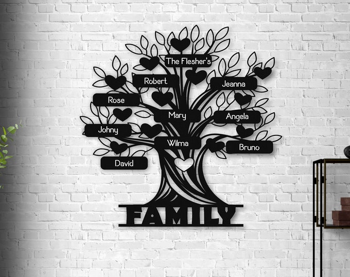 Pimetalart - Family Tree Wall Art Metal