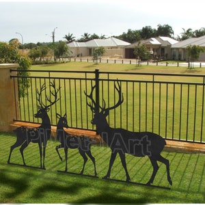 Garden Decor , Reindeer Metal Yard Art Set of 3 , Outdoor Decor , Yard Decor , Garden Stakes , Garden Gift