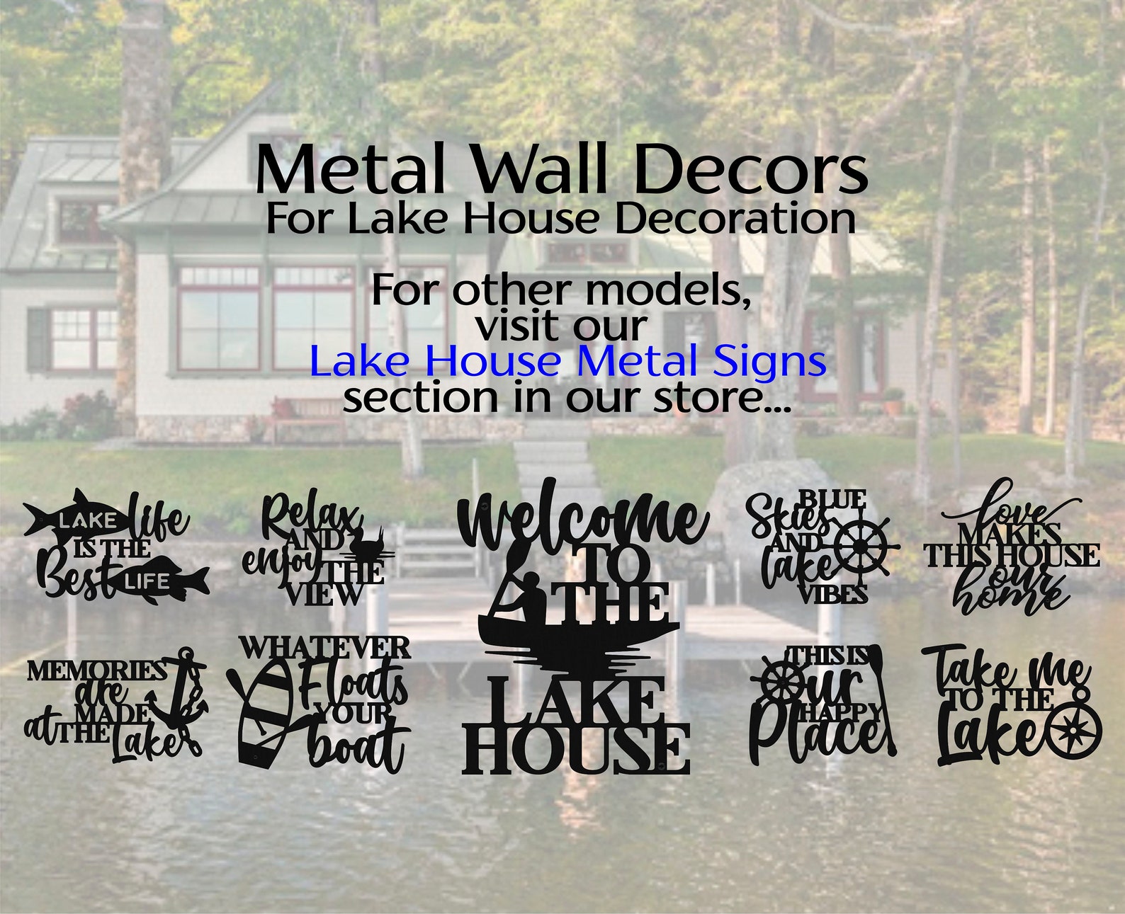 Lake House Metal Wall Art Relax and Enjoy the View Metal Etsy