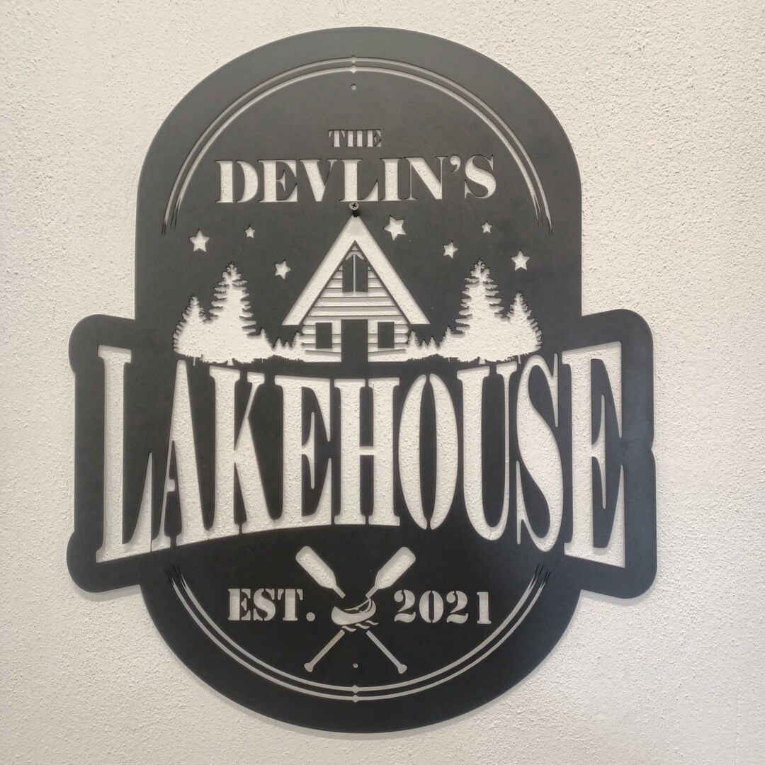 Personalized Lake House Metal Sign: Custom Cabin Wall Decor - Etsy