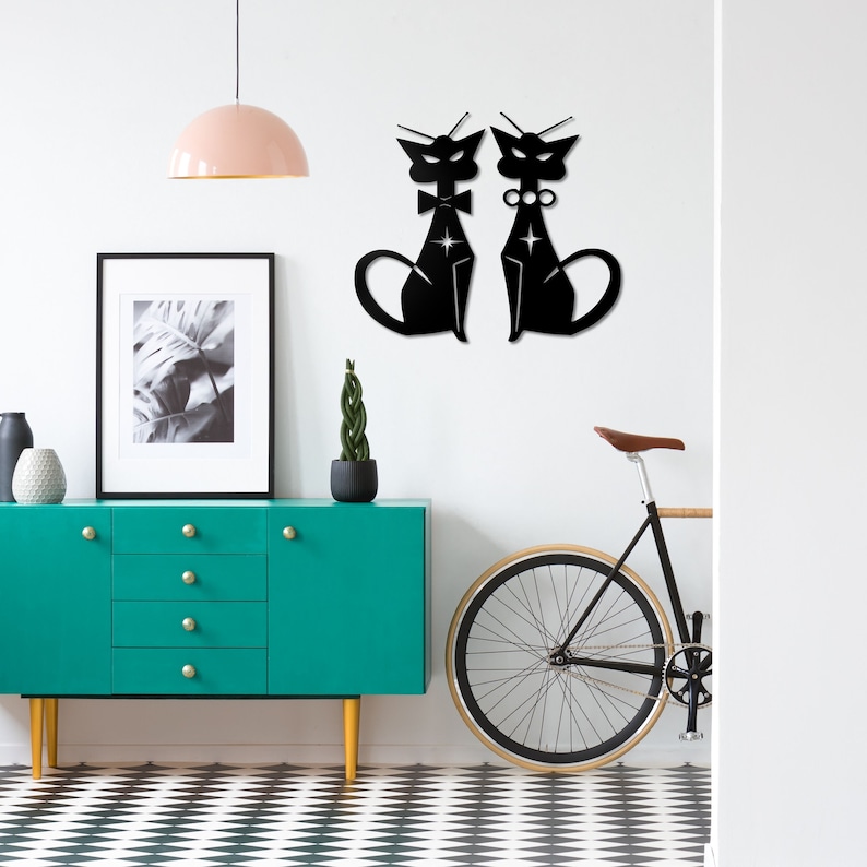 Metal Wall Decor Mid Century Modern Wall Art Metal Atomic Etsy