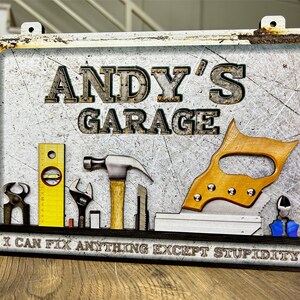 Custom Garage Sign, Personalized Workshop Sign, Name Garage Decor, Grandpa&#39;s Garage, Christmas Gift for Dad, Garage Decor Gift