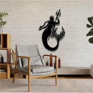 Mermaid Wall Art , Metal Wall Decor , Metal Wall Sign , Housewarming Gift , Metal Wall Hanging