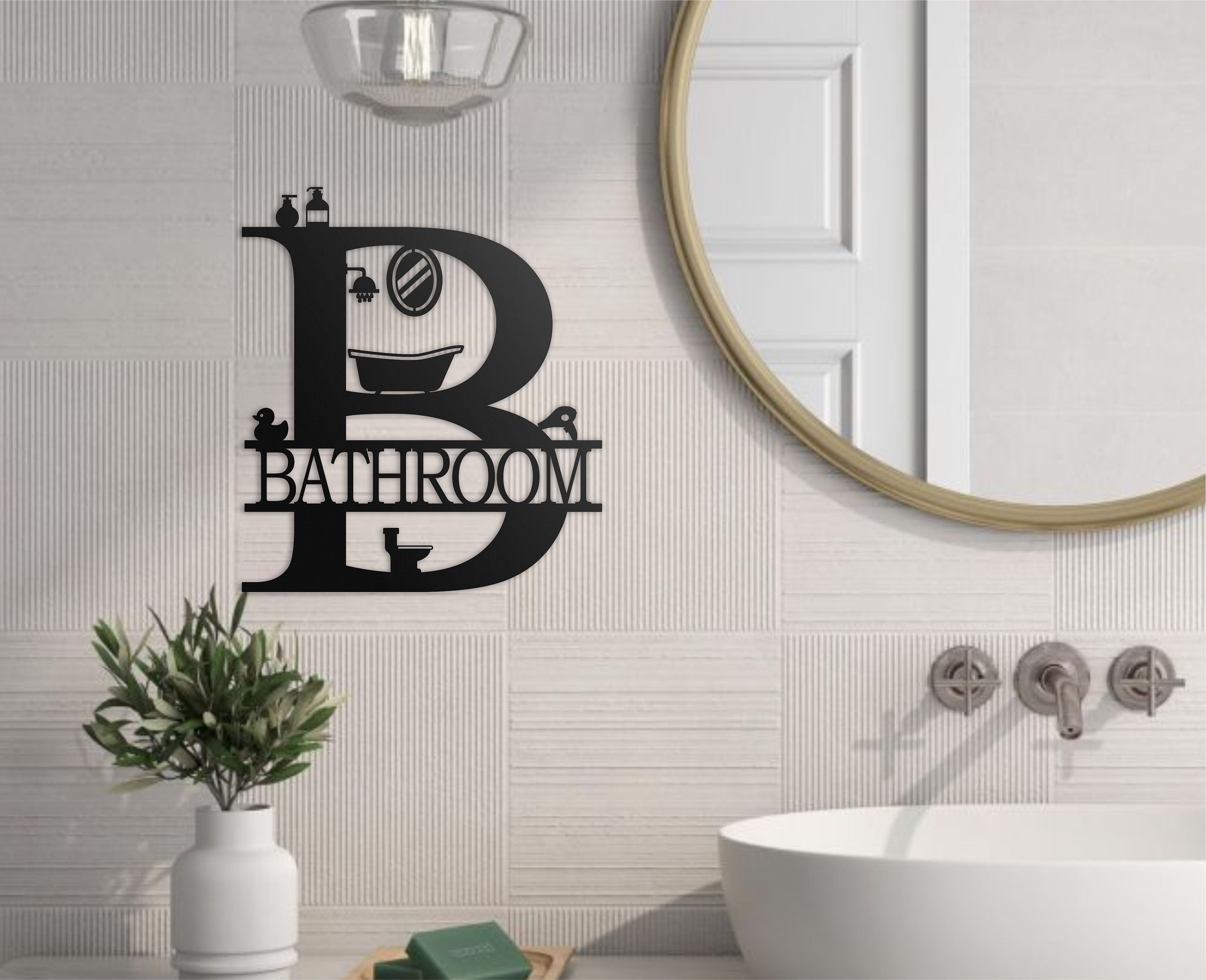 Bathroom Wall Decor Metal Wall Decor for Bathroom Metal Etsy