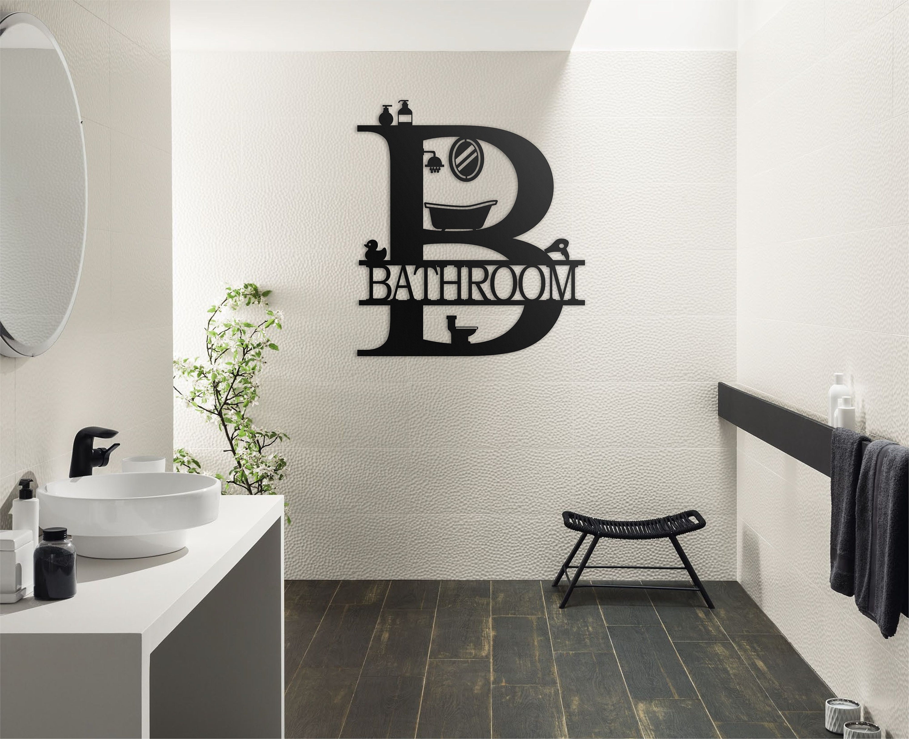 Bathroom Wall Decor Metal Wall Decor for Bathroom Metal - Etsy