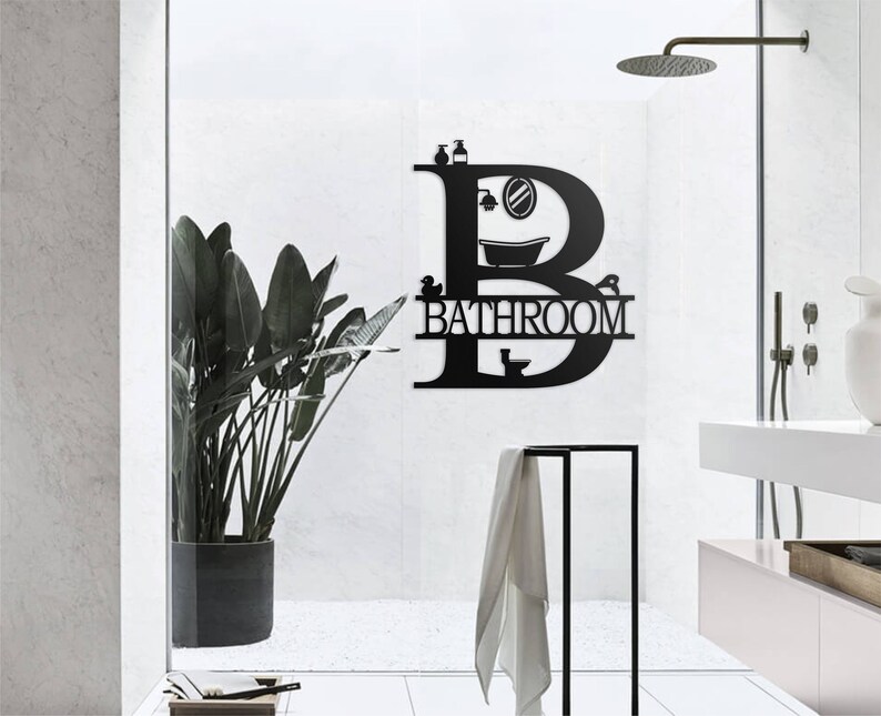 Bathroom Wall Decor Metal Wall Decor for Bathroom Metal Etsy