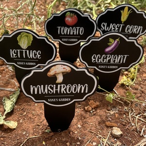 Personalized Metal Vegetable Stakes: Garden Plant Labels
