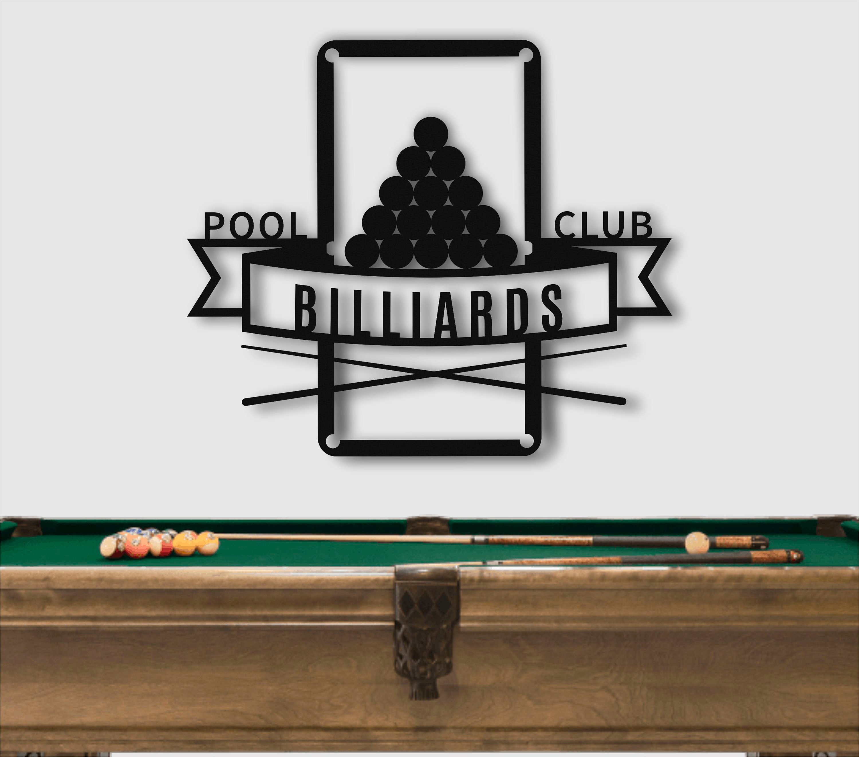 Billiards Decor Snooker Metal Wall Sign Man Cave Wall Art
