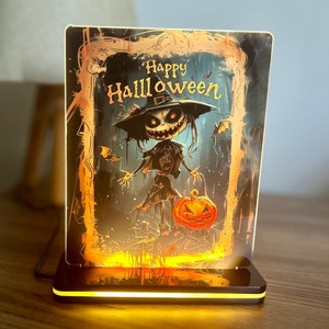 Halloween Night Light , Happy Halloween Gift , Pumpkin Witch Decor , Scary Cute Lamp