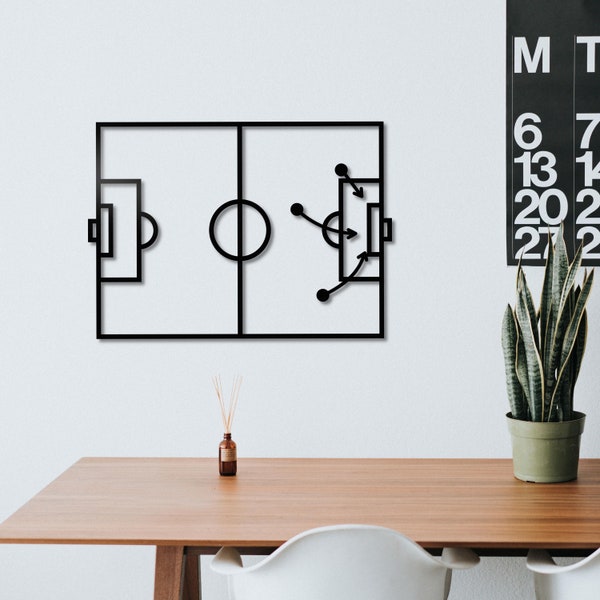 Soccer Tactics Metal Wall Decor - Perfect Gift for Coach Birthday Christmas Football Art