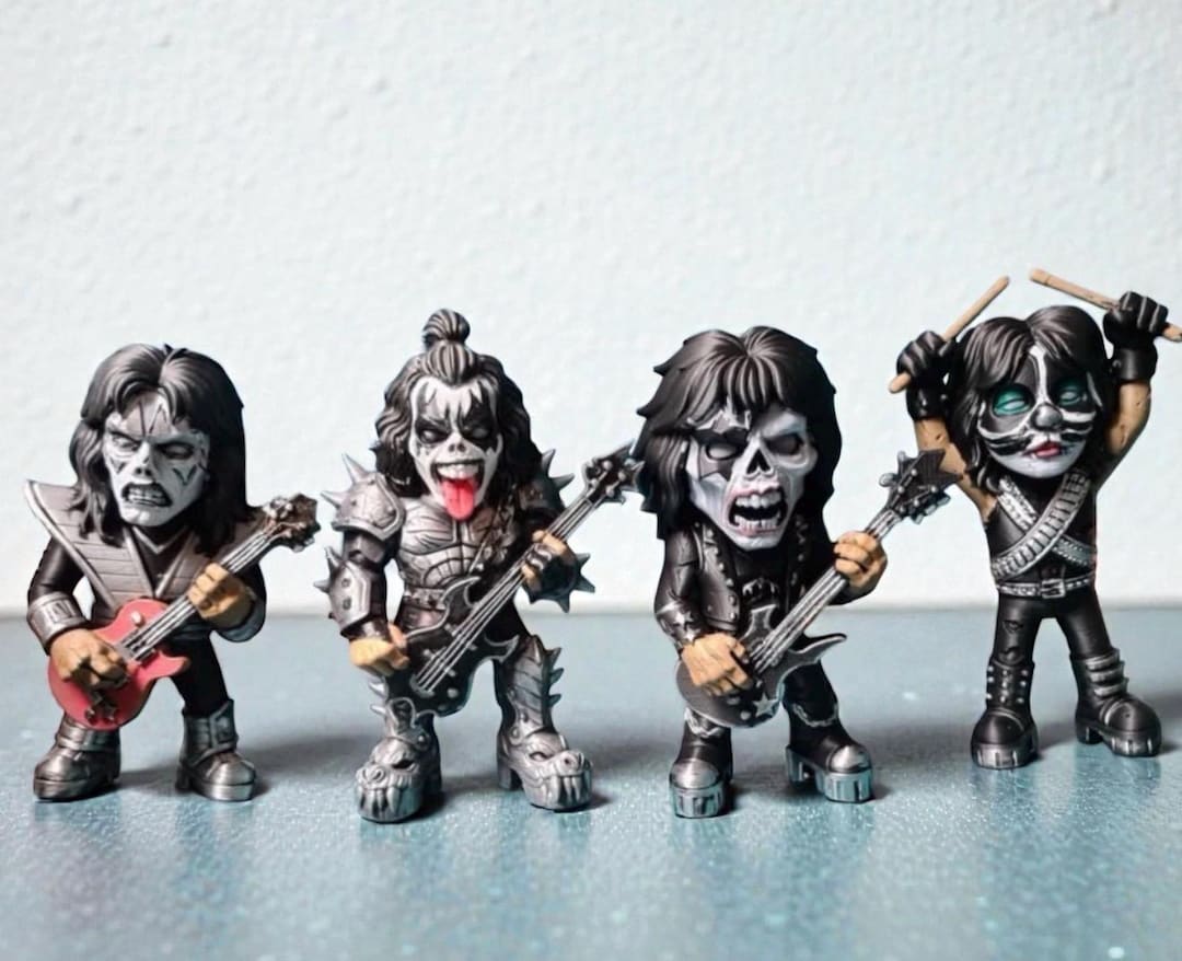 rock-band-skull-figurines-set-of-4-6-collectible-decor-etsy
