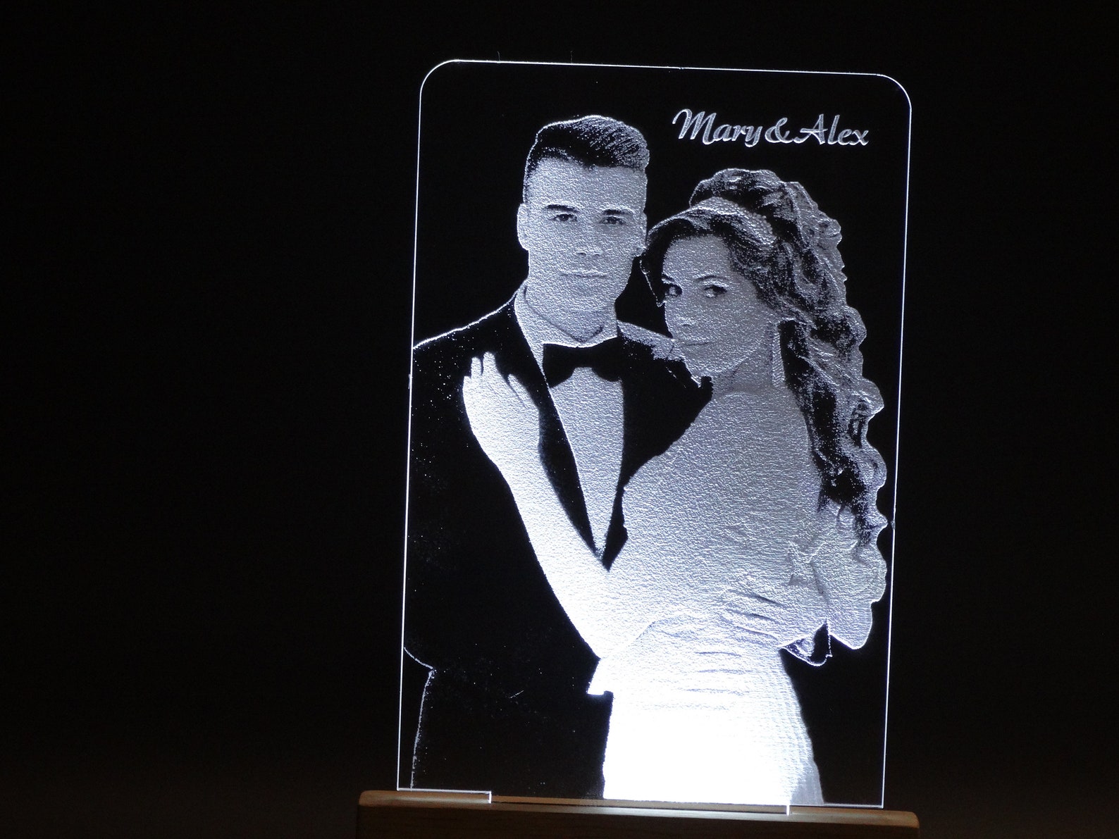 Personalised Lamp night light engraved photo light Etsy