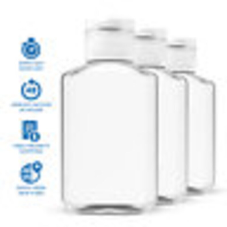 100 Empty Hand Sanitizer Bottles Clear 2oz 60ml Perfect Etsy