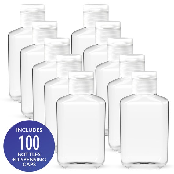 100 Empty Hand Sanitizer Bottles Clear 2oz 60ml Perfect Etsy