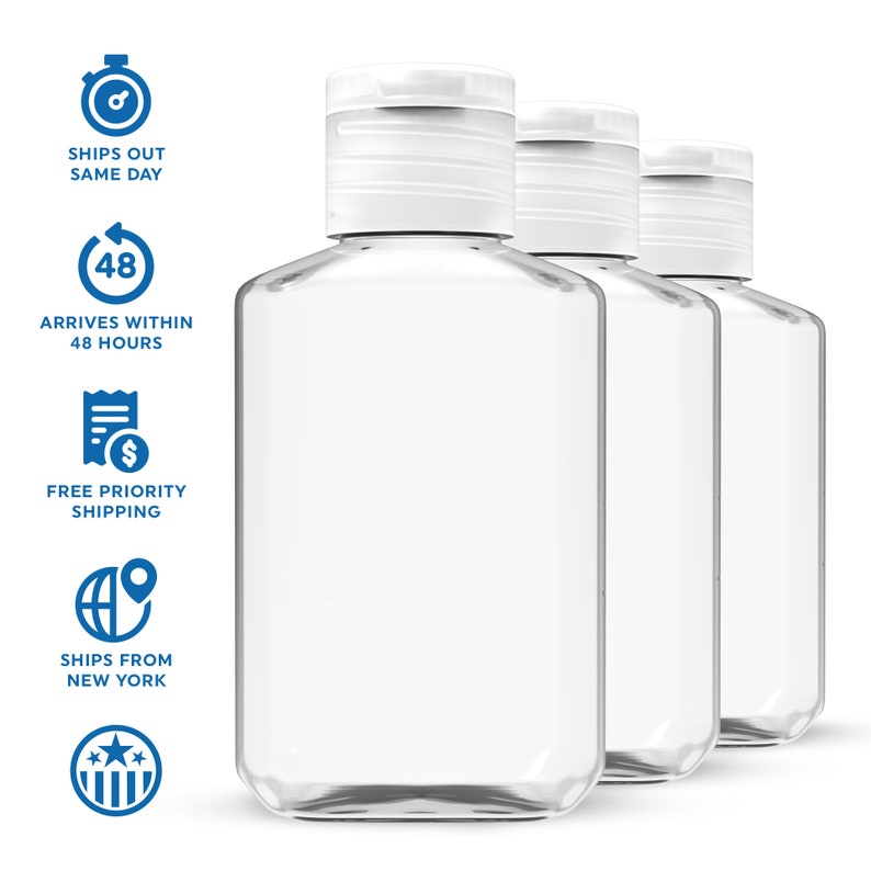 20 Pack Empty Hand Sanitizer Bottles Clear 2oz 60ml Etsy