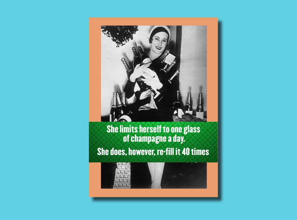 Funny, Drinking Birthday Card for a Woman Etsy