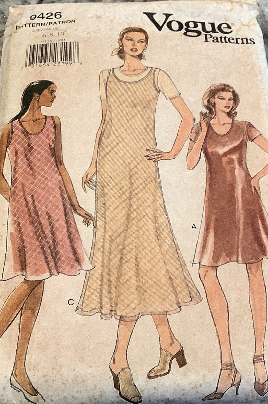 90s Y2K Dress Pattern Vogue 9426 - Etsy