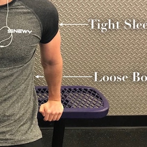 tight sleeve loose body t shirt