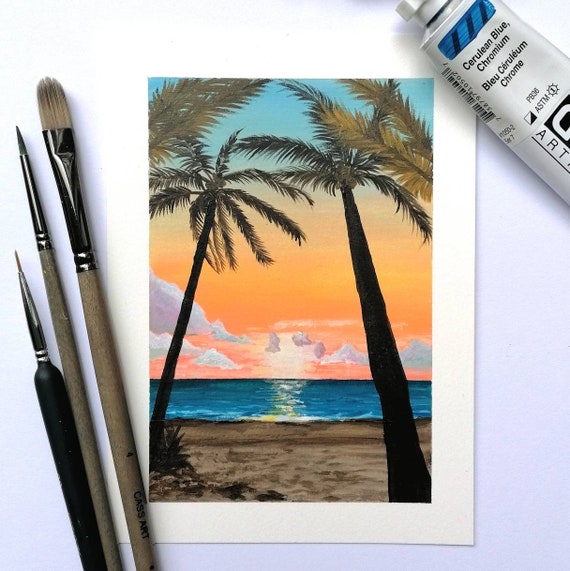 Boracay Beach Postcard Painting 6x4 Acrylic paint on | Etsy