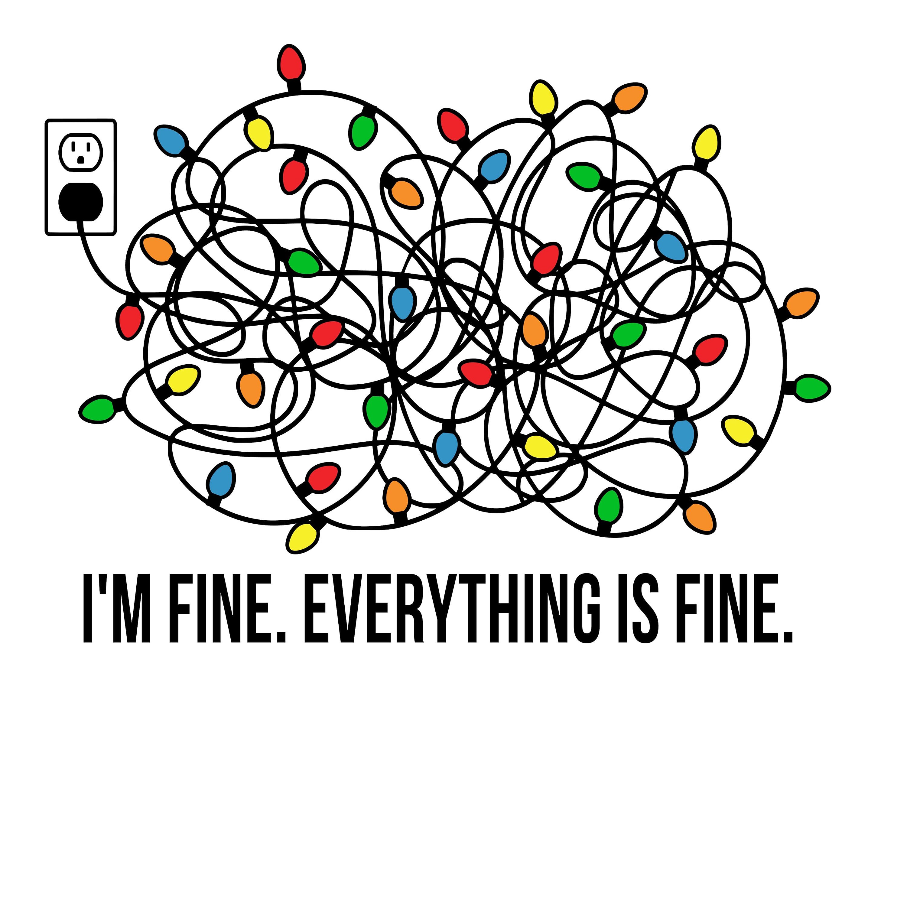 Im fine everything is fine tangled Christmas lights Svg and | Etsy