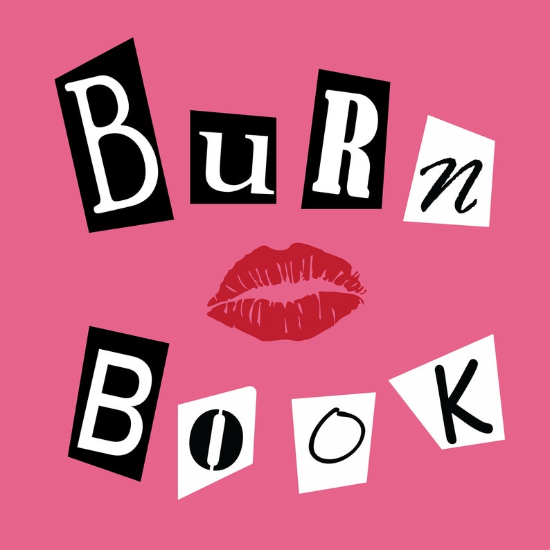 Burn book bachelorette svg png digital cutfile mean girls diy | Etsy