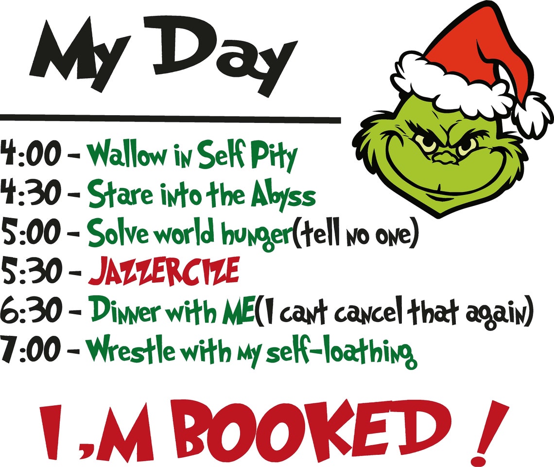 Grinch themed schedule png files christmas Etsy