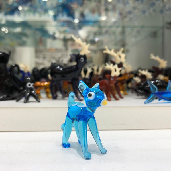 Glass Figurine Animals | Blown Glass Bambi|Glass Deer Collection| Murano Glass | Turkish Handmade Glass Animals|Glass Deer Bambi Figurine