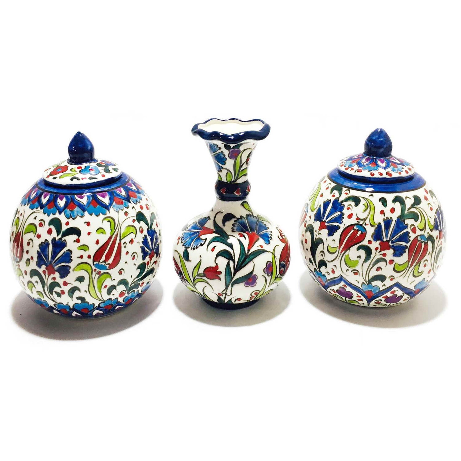 Handmade Decorative Porcelain Set 3 Vase Tabletop Etsy