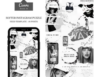 Modelli Instagram Canva in bianco e nero - Modello social media in bianco e nero - Modelli in bianco e nero - Blogger - Coach - Modello aziendale