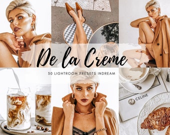 30 Creamy Lightroom Presets, beige presets, influencer presets, natural presets, blogger presets, clean mobile preset, warm presets, presets