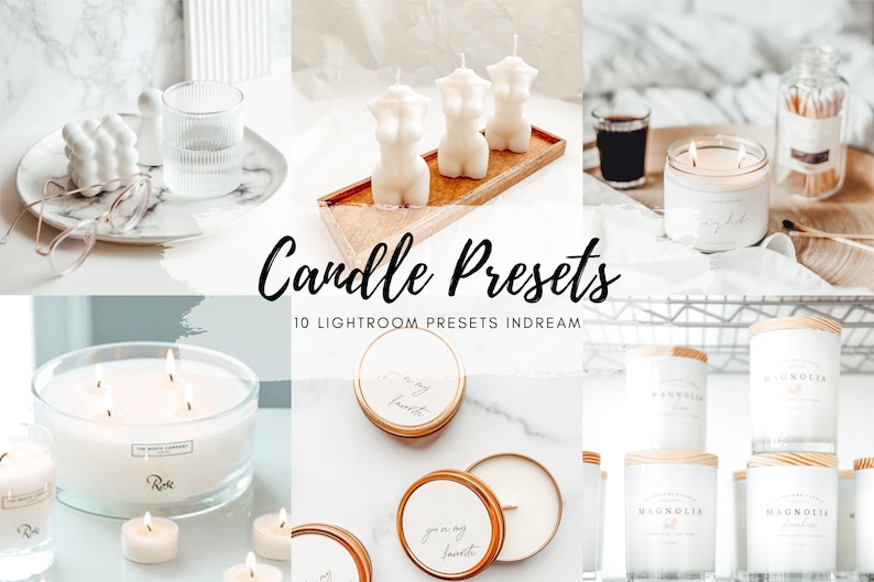 10 Candle Presets | Product Presets Bundle| Natural Presets| Small Business Presets Etsy Branding | wax presets | Shop presets | DNG file image 1