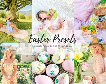 20 Easter Lightroom Presets, Easter Photo Filter, Pastel preset, Instagram filter, spring preset, preset for spring, Easter preset, mobile