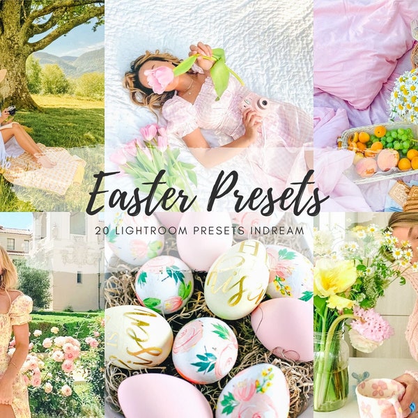 20 Easter Lightroom Presets, Easter Photo Filter, Pastel preset, Instagram filter, spring preset, preset for spring, Easter preset, mobile