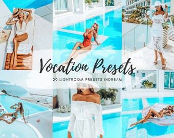 20 Vocation Desktop & Mobile Lightroom Presets, Beach Photo Editing Filter for Instagram Blogger, Bright Summer Travel Influencer Preset