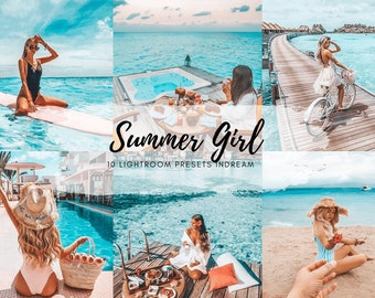 10 Lightroom Presets Mobile,Vibrant Summer, Aesthetic Photo Editing, Light Natural Filter for Blogger, Beach Lifestyle Preset, travel preset