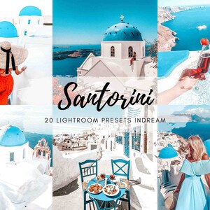 20 Santorini Lightroom Presets, summer presets, beach presets, blogger preset, instagram presets, maldives presets, mobile presets, presets