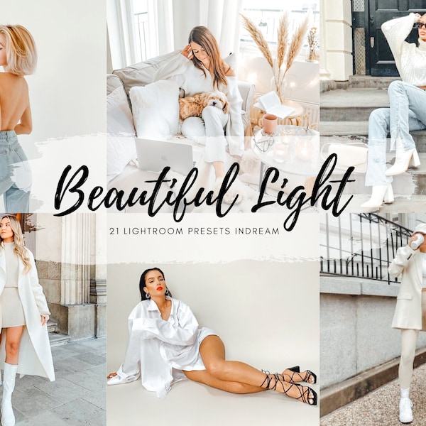 16 Bright LIGHTROOM Presets, Bright Preset, Mobile Lightroom Preset, Instagram Filter, White Light Airy, Blogger Indoor Photo, Home presets