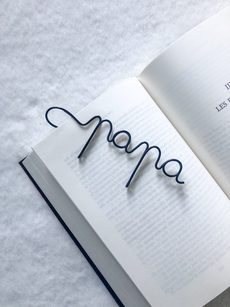 Personalized aluminum wire bookmark with teardrop attachment image 1