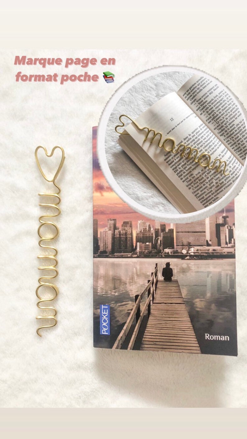 Personalized aluminum wire bookmark with teardrop attachment image 6