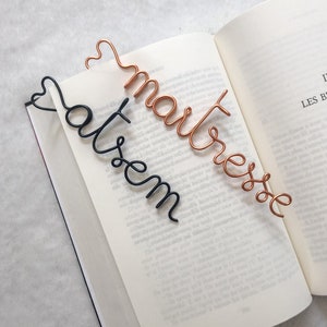 Personalized aluminum wire bookmark with heart