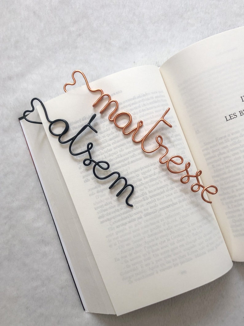 Personalized aluminum wire bookmark with heart image 5