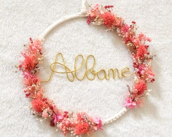 Customizable wreath in macramé & dried flowers