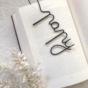 Personalized aluminum wire bookmark with teardrop attachment image 8